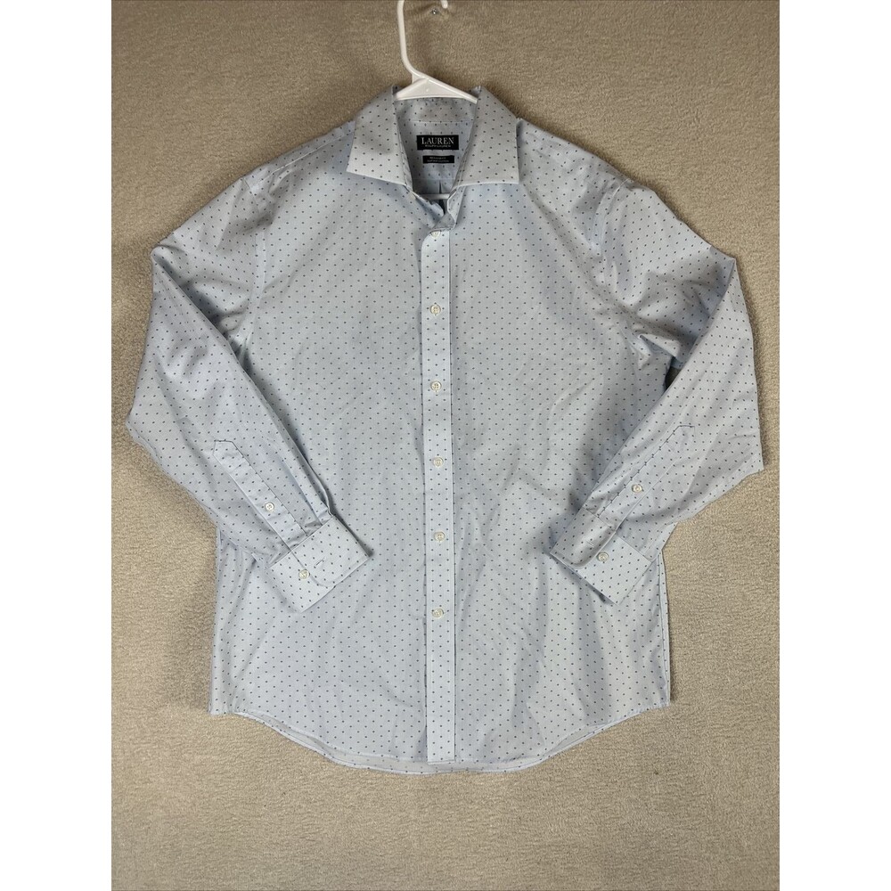 Ralph Lauren Men's Size L Long Sleeve Button up Blue Supima Cotton Shirt